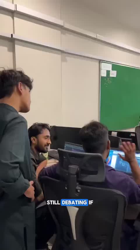 A non techie at a hackathon, still frame